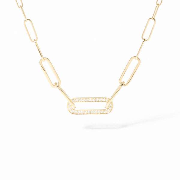 Maillon Small Necklace in 18K Yellow Gold with Diamonds - 1