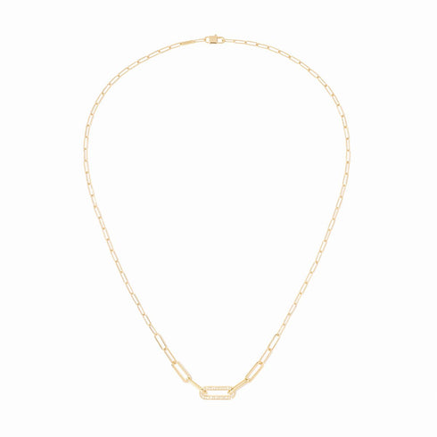 Maillon Small Necklace in 18K Yellow Gold with Diamonds - 2