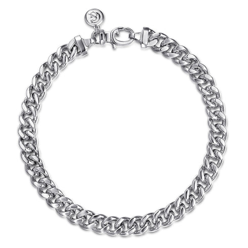 Classic 925 Sterling Silver Men's Cuban Link Chain Bracelet - 2
