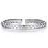 925 Sterling Silver Open Herringbone Cuff Bangle - 1