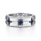 Contemporary 925 Sterling Silver Ring with Princess Cut Sapphire - 2