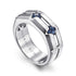Contemporary 925 Sterling Silver Ring with Princess Cut Sapphire - 4