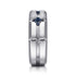 Contemporary 925 Sterling Silver Ring with Princess Cut Sapphire - 5