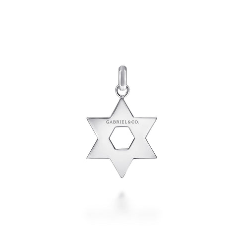 Contemporary Sterling Silver Star of David Pendant - 3