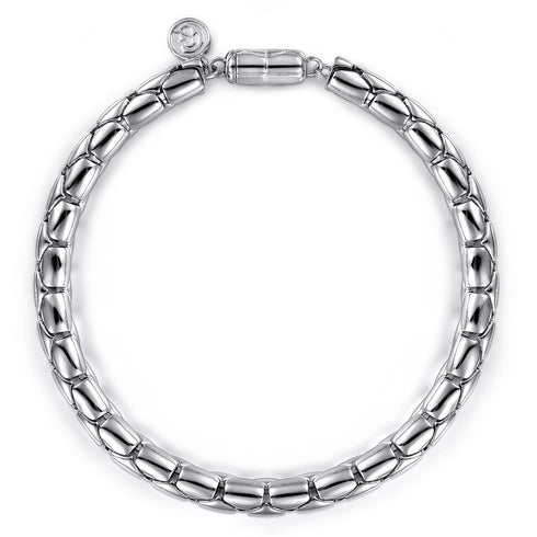 Classic 925 Sterling Silver Tubular Chain Bracelet - 1