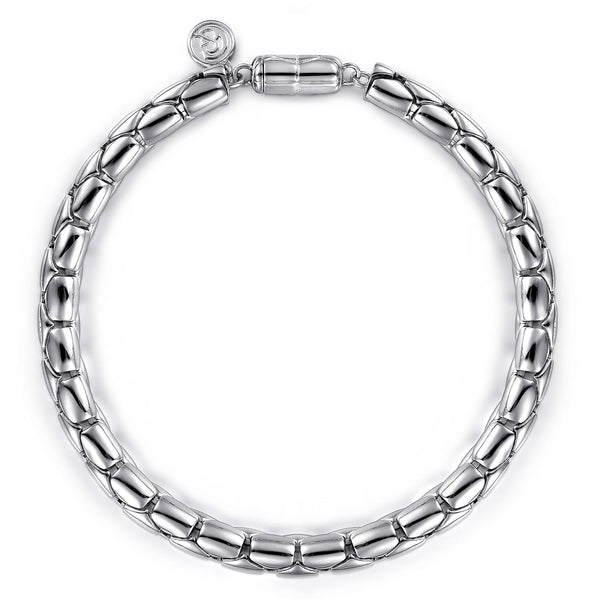 Classic 925 Sterling Silver Tubular Chain Bracelet - 1