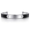Contemporary 925 Sterling Silver and Leather ID Cuff Bracelet - 2