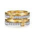 Bujukan Bold 14K White and Yellow Gold Diamond Easy Stackable Ring - 1