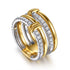 Bujukan Bold 14K White and Yellow Gold Diamond Easy Stackable Ring - 3