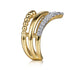 Bujukan Punk 14K Yellow Gold Triple Row Chevron Diamond Ring - 5