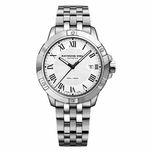 Tango Classic Mens Stainless Steel White Dial Quartz Watch - 1