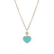 Happy Hearts Double Dangle Heart Diamond And Turquoise Pendant - 1