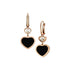 Happy Hearts Double Heart Dangle Diamond And Onyx Earrings - 1