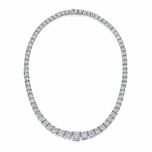 Tennis Chunky Cushion Diamond Necklace - 1