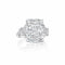 Prong Trapizoid Baguette Diamond Engagement Ring for a 10ct Radiant - 1