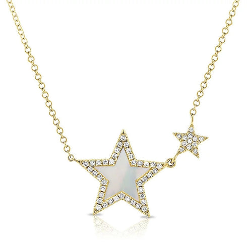 Halo Star Diamond And Mother Of Pearl Pendant - 1