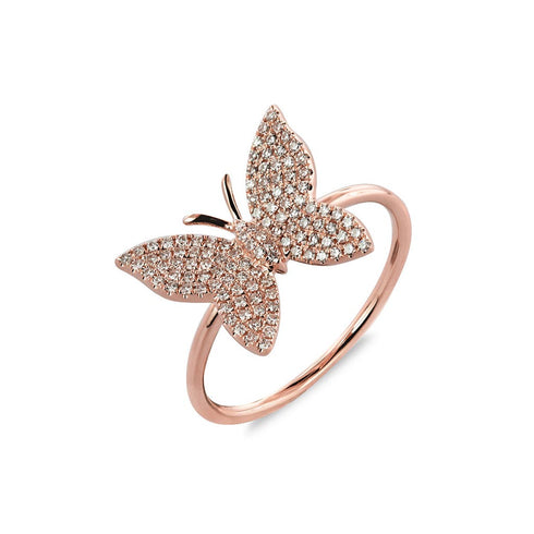 Butterfly Pave Diamond Ring - 1