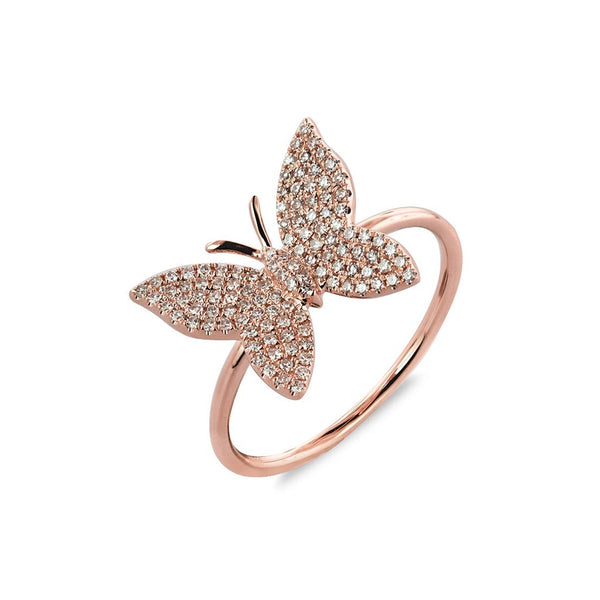 Butterfly Pave Diamond Ring - 1