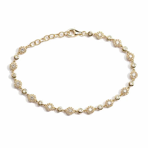 Station Bezel Diamond Bracelet - 1