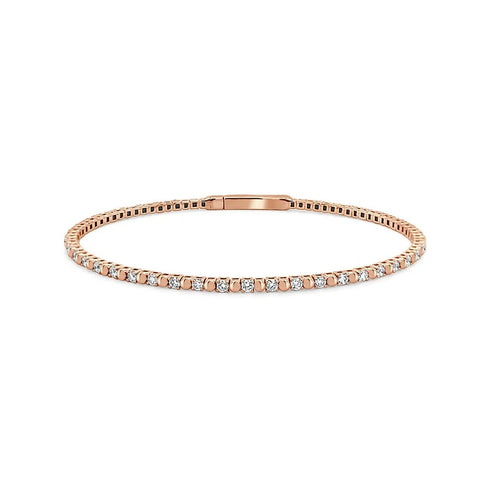 Flexible Beaded Diamond Bangle - 1