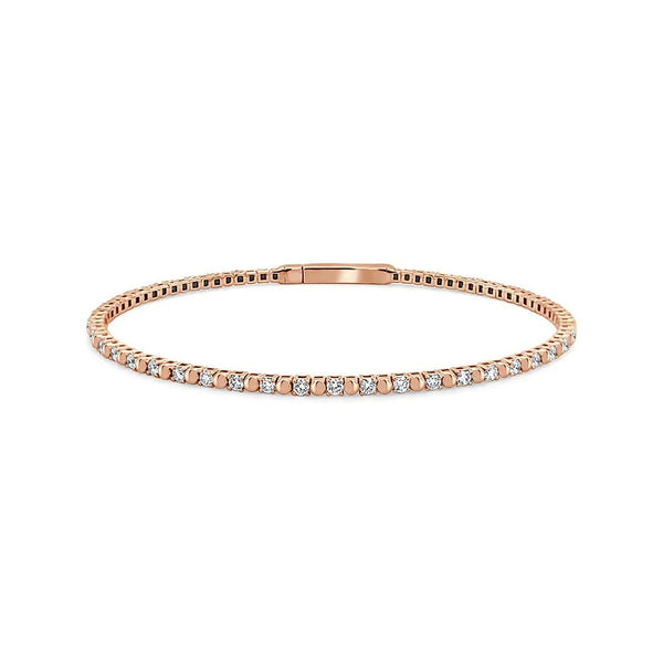 Flexible Beaded Diamond Bangle - 1