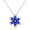 Flower Pave Diamond And Blue Sapphire Pendant - 1