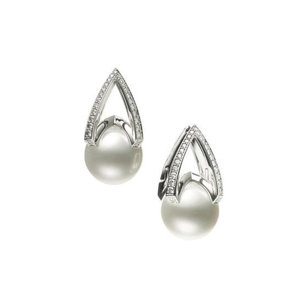 M Collection White South Sea Cultured Pearl Earrings - 1