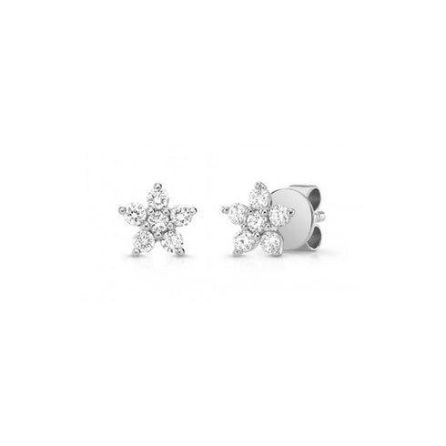 Diamond Flower Petal Earrings - 1