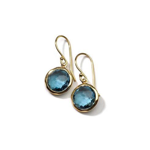 London Blue Topaz Small Single Drop Earrings - 1