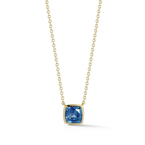 Gaia Cushion London Blue Topaz Necklace - 1