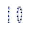 Gold Blue Sapphire And Diamond Hoops Earrings - 1
