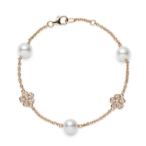 Cherry Blossom Akoya Cultured Pearl And Diamond Bracelet - 1