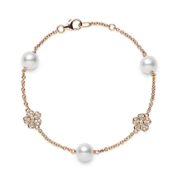 Cherry Blossom Akoya Cultured Pearl And Diamond Bracelet - 1