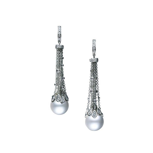 A World of Creativity White South Sea Cultured Pearl Waterfall Earrings - 1