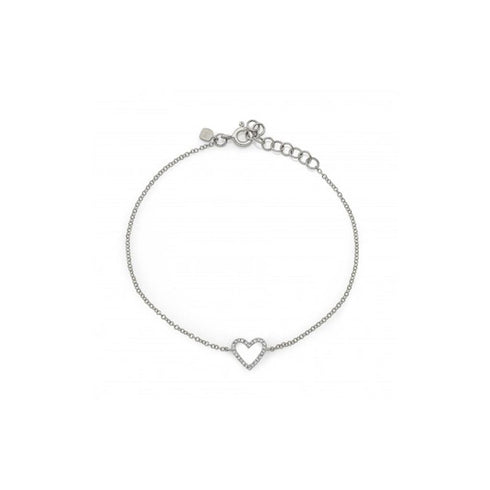 Petite Open Heart Diamond Charm Bracelet - 2