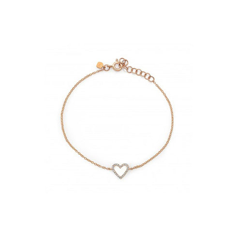 Petite Open Heart Diamond Charm Bracelet - 3