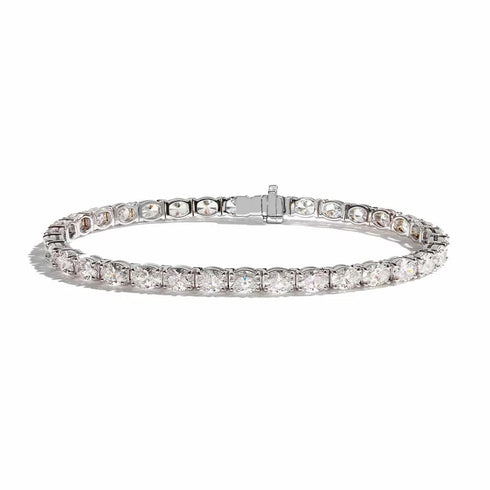 Tennis Chunky Oval Diamond Bracelet - 1