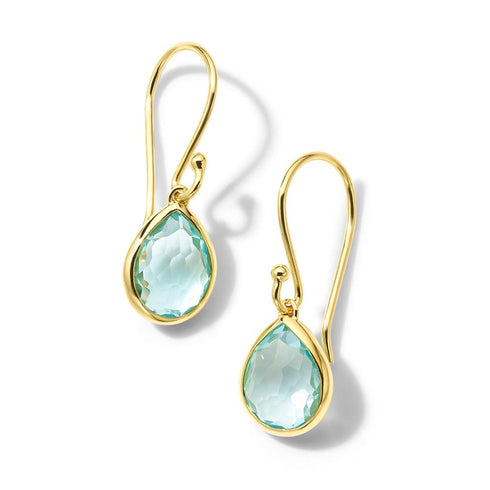 Teeny Blue Topaz Teardrop Earrings - 1