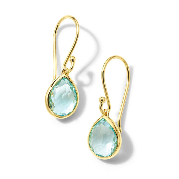 Teeny Blue Topaz Teardrop Earrings - 1