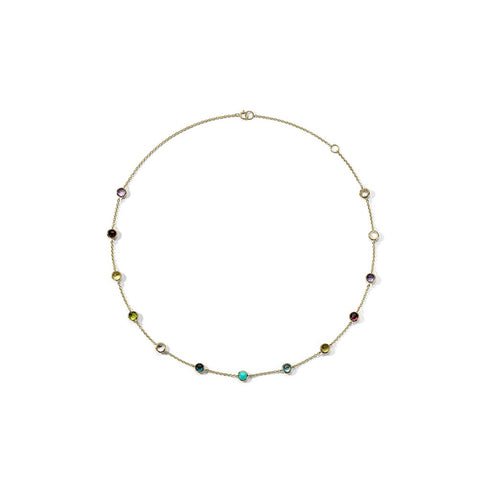 13 Station Assorted Colored Gemstone Confetti Necklace - 1