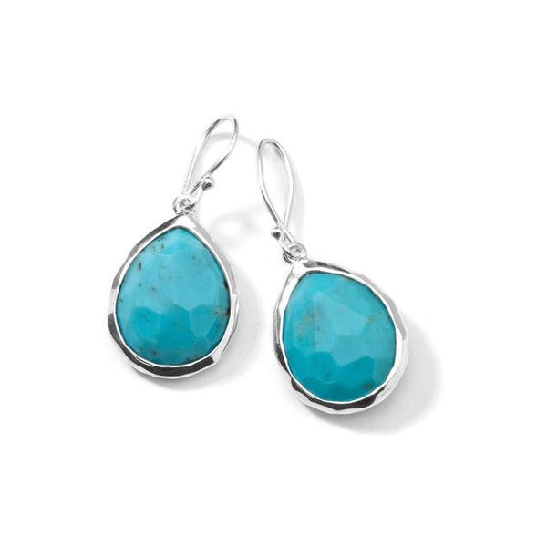 Small Turquoise Teardrop Earrings Sterling Silver - 1