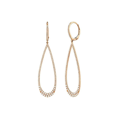 Open Teardrop Dangle 2.25in Diamond Earrings - 1