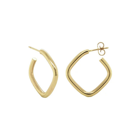 Rounded Square Hoop 0.75in Earrings - 1