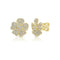 Flower Pave Stud Diamond Earrings - 1
