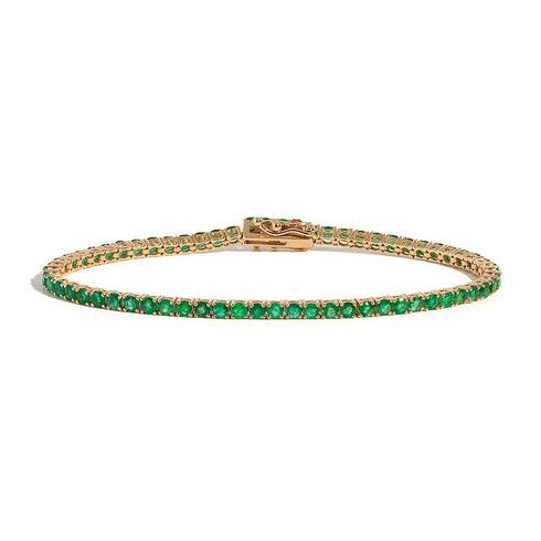 Emerald Round Cut Tennis Bracelet - 1
