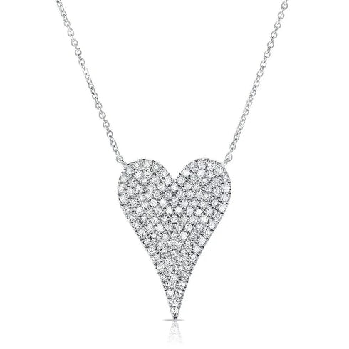Heart Heart Pave 0.75in Diamond Pendant - 1