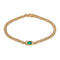 Bezel Set Emerald With Diamond Pave Link Bracelet - 1