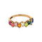 Rainbow Wave Princess Cut Half Band - 1