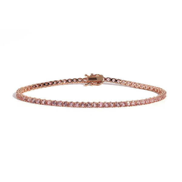 Pink Sapphire Tennis Bracelet - 1