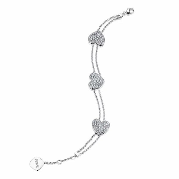 3 Heart Cluster Diamond Bracelet - 1